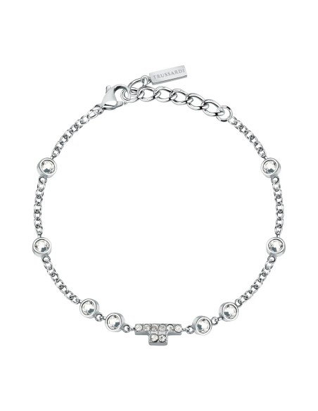 Bracciale TRUSSARDI donna T-Logo acciaio / punti luce / cristalli