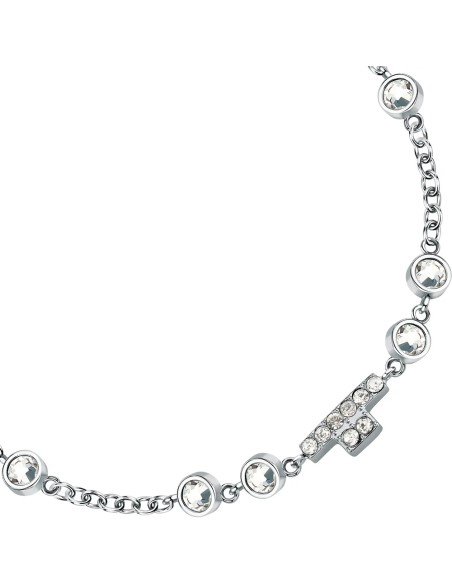 Bracciale TRUSSARDI donna T-Logo acciaio / punti luce / cristalli
