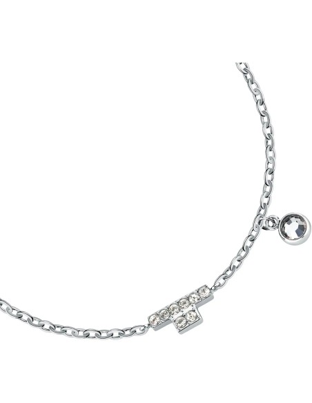 Bracciale TRUSSARDI donna T-Logo acciaio / punto luce / cristalli