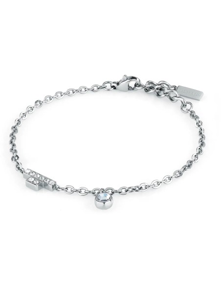 Bracciale TRUSSARDI donna T-Logo acciaio / punto luce / cristalli