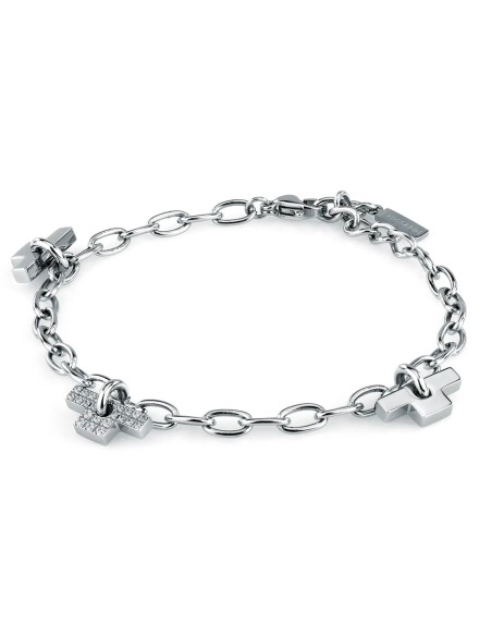 Bracciale TRUSSARDI donna T-Logo acciaio / cristalli (TJAXC25)