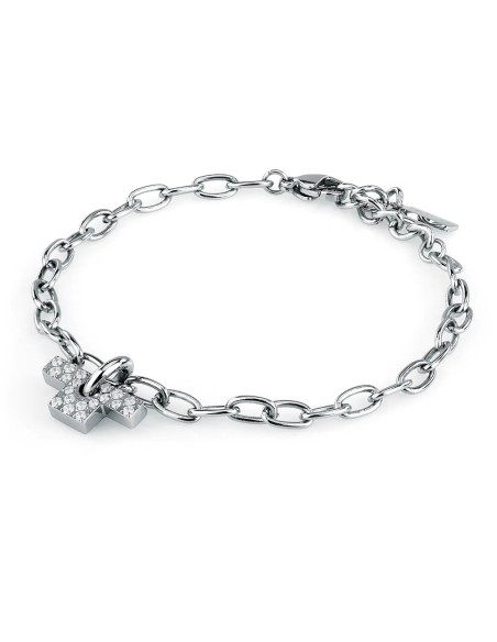 Bracciale TRUSSARDI donna T-Logo acciaio / cristalli bianchi