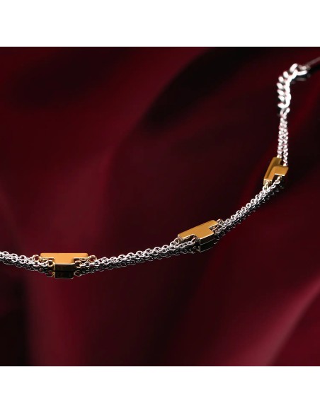 Bracciale TRUSSARDI donna T-Logo doppio acciaio / dorato