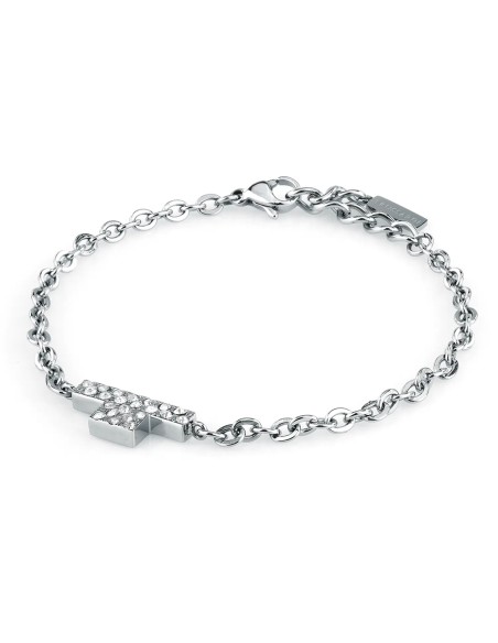 Bracciale TRUSSARDI donna T-Logo acciaio / cristalli (TJAXC30)