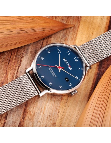 Orologio SECTOR uomo 370 datario acciaio / blu