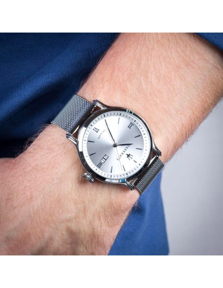 Orologio MASERATI uomo Epoca datario acciaio / silver