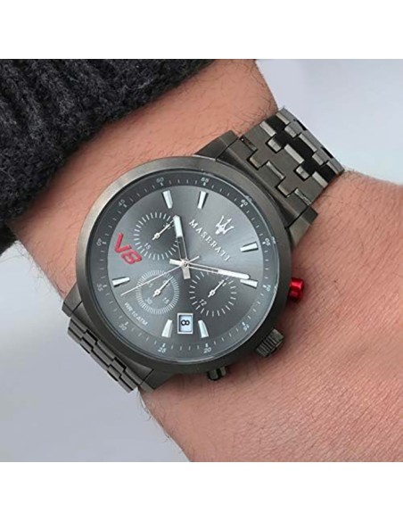Orologio MASERATI uomo GT cronografo acciaio brunito