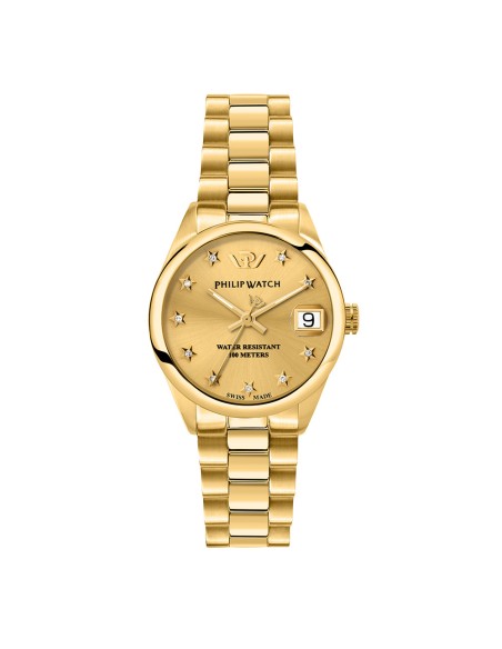 Philip Watch Caribe – Orologio Donna Dorato Diamond con Datario (R8253597625)