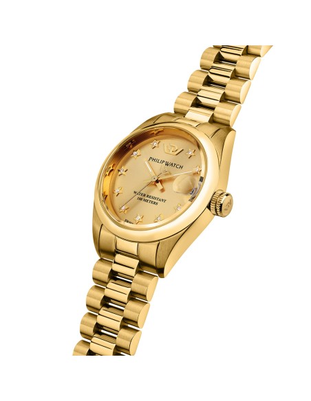 Philip Watch Caribe – Orologio Donna Dorato Diamond con Datario (R8253597625)