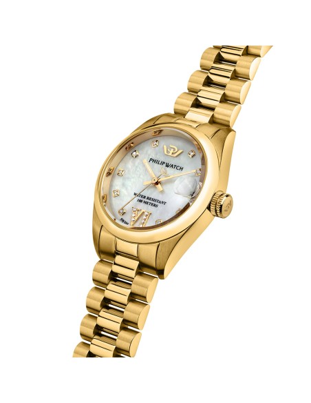 Philip Watch Caribe – Orologio Donna Dorato Bianco Diamond (R8253597626)