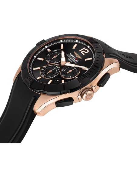 Orologio SECTOR uomo 790 cronografo gomma nero / oro rosa