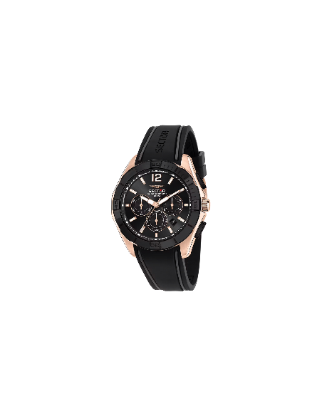 Orologio SECTOR uomo 790 cronografo gomma nero / oro rosa