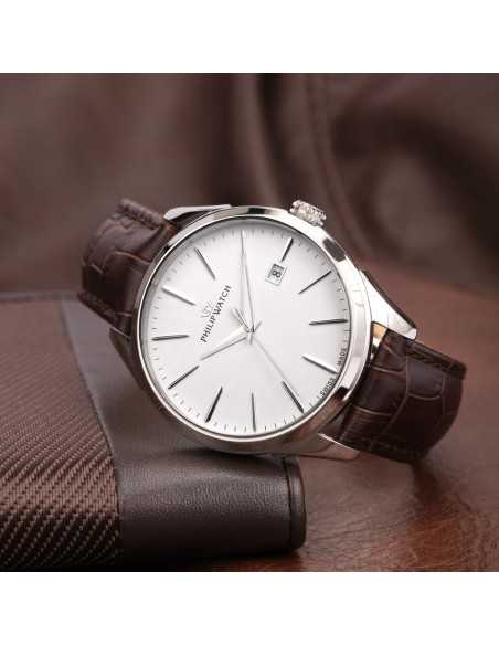 Orologio PHILIP WATCH uomo Roma pelle marrone / bianco