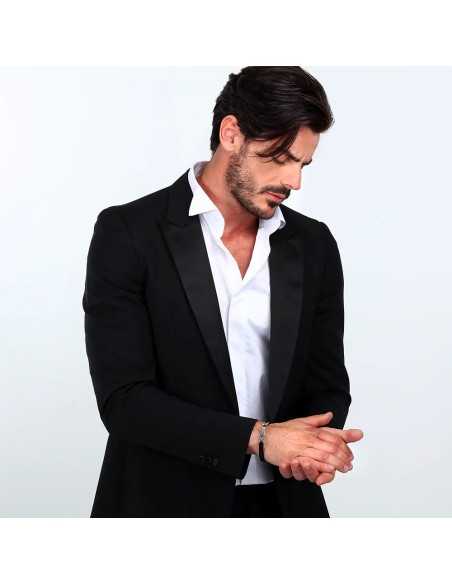 Bracciale MORELLATO uomo Moody pelle nera / acciaio