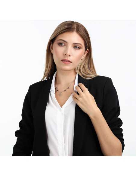 Collana LA PETITE STORY Family acciaio croce