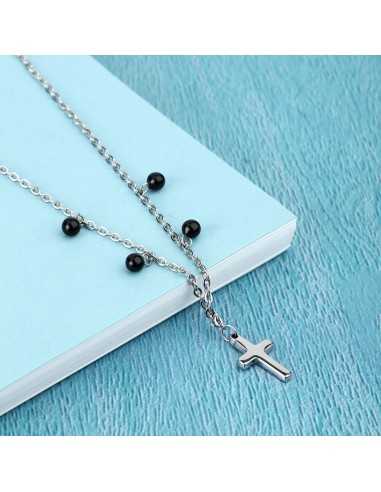 Collana LA PETITE STORY Family acciaio croce