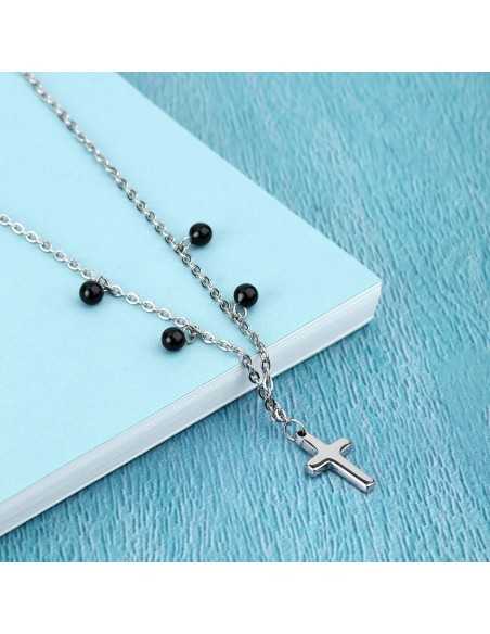 Collana LA PETITE STORY Family acciaio croce