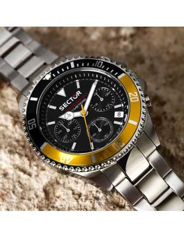 Sector 230 – Orologio Uomo Acciaio Nero/Giallo...