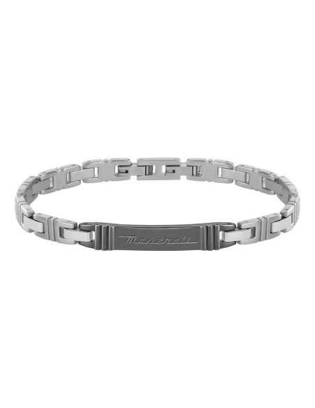 Bracciale MASERATI uomo Logo acciaio / brunito