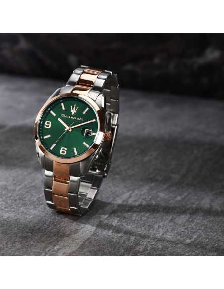 Orologio MASERATI uomo Attrazione datario bicolore / verde Limited