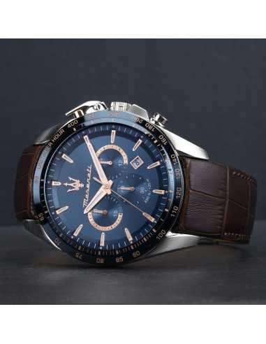 Orologio MASERATI uomo Traguardo crono pelle...