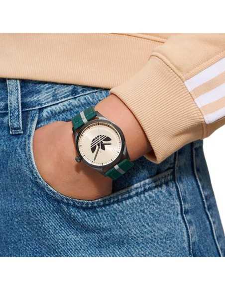 Orologio ADIDAS uomo CODE FOUR tessuto verde / beige