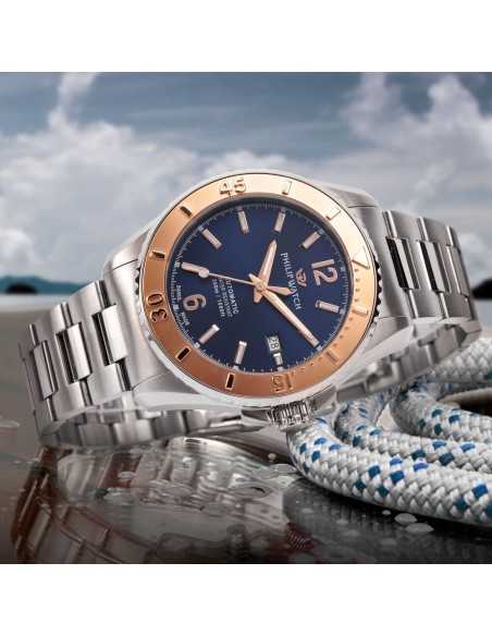 Philip Watch Amalfi Diving Automatic  –  Blu & Lunetta Oro Rosa (R8223218004)