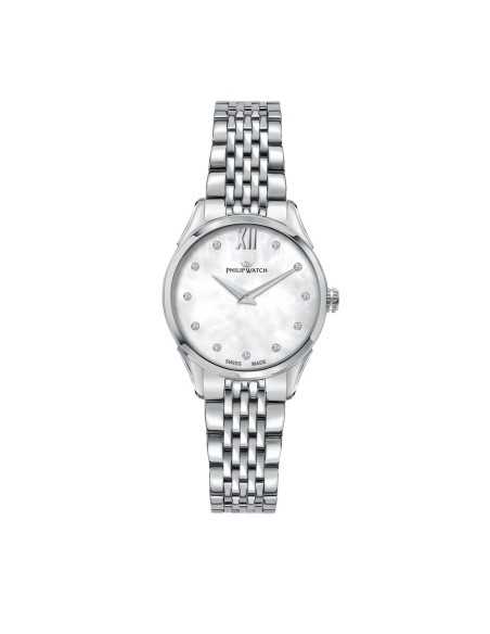 Philip Watch Roma – Orologio Donna Acciaio/Bianco con Diamanti (R8253217501)