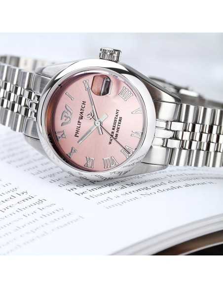 Philip Watch Caribe – Orologio Donna Rosa con Bracciale Silver (R8253597622)