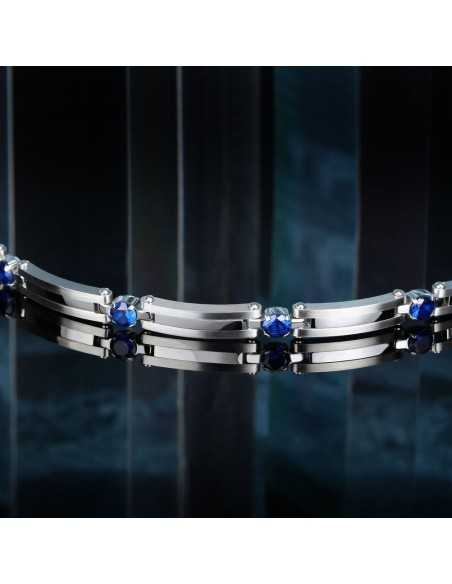 Bracciale MORELLATO uomo Motown acciaio / pietre blu