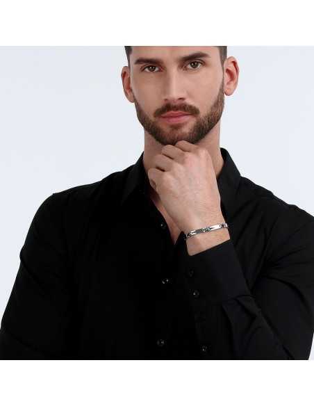 Bracciale MORELLATO uomo Motown acciaio / pietre blu