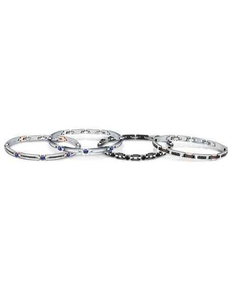 Bracciale MORELLATO uomo Motown acciaio / pietre blu