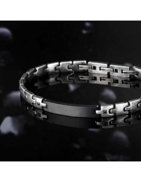 Bracciale MORELLATO uomo Motown acciaio antico / nero