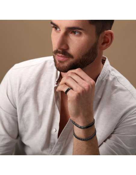 Bracciale MORELLATO uomo Motown acciaio antico / nero