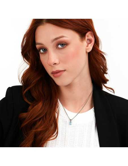Collana MORELLATO donna Drops acciaio / punto luce azzurro