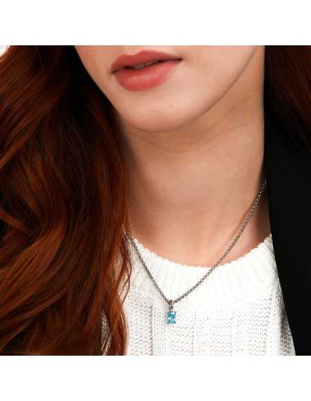Collana MORELLATO donna Drops acciaio / punto luce azzurro