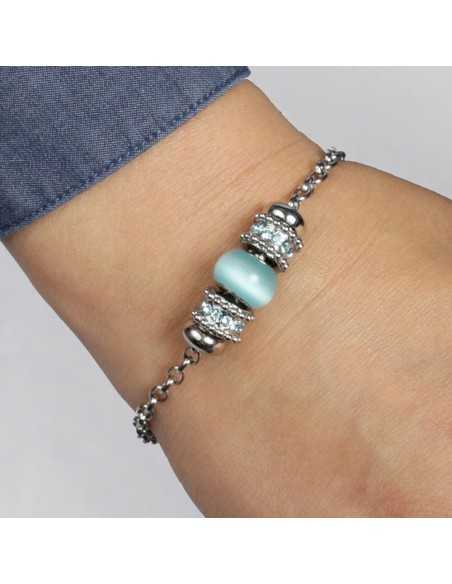 Bracciale MORELLATO donna Drops acciaio / azzurro