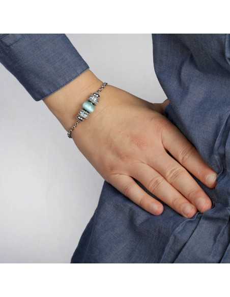 Bracciale MORELLATO donna Drops acciaio / azzurro