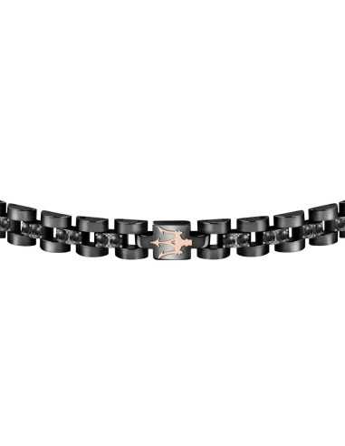 Bracciale MASERATI uomo Iconic acciaio nero /...