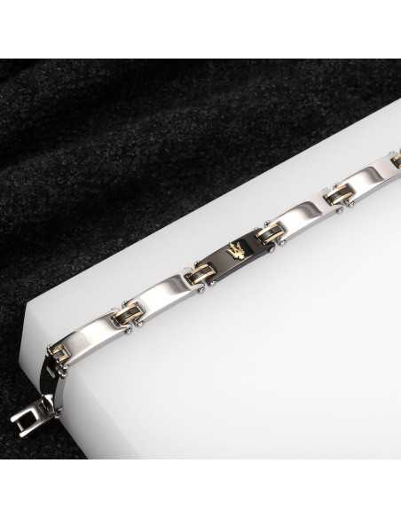 Bracciale MASERATI uomo Iconic acciaio / ceramica nera