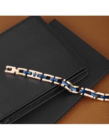 Bracciale MASERATI uomo Iconic acciaio oro rosa...