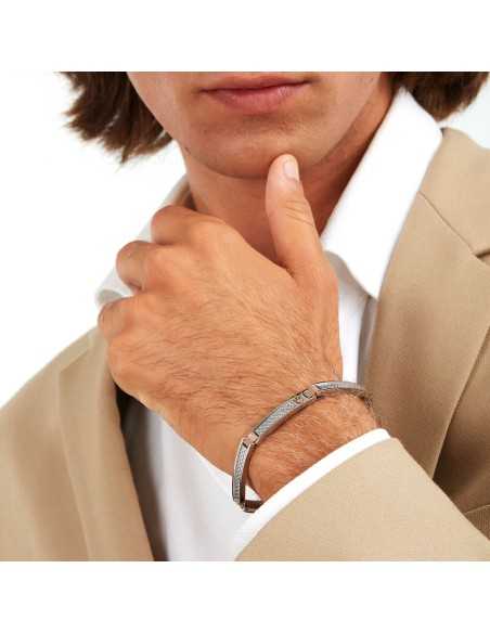 Bracciale MASERATI uomo Iconic acciaio / oro rosa