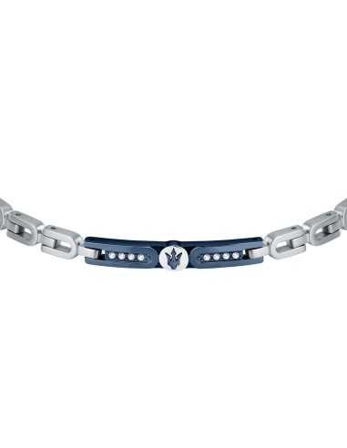 Bracciale MASERATI uomo Iconic acciaio / blu /...