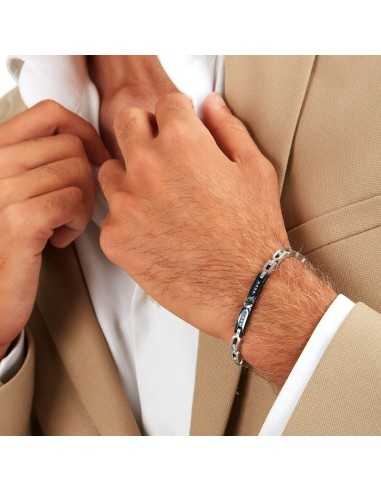 Bracciale MASERATI uomo Iconic acciaio / blu /...