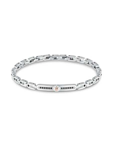 Bracciale MASERATI uomo Iconic acciaio / pietre nere (JM423AVD28)