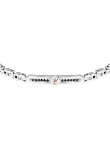 Bracciale MASERATI uomo Iconic acciaio / pietre...