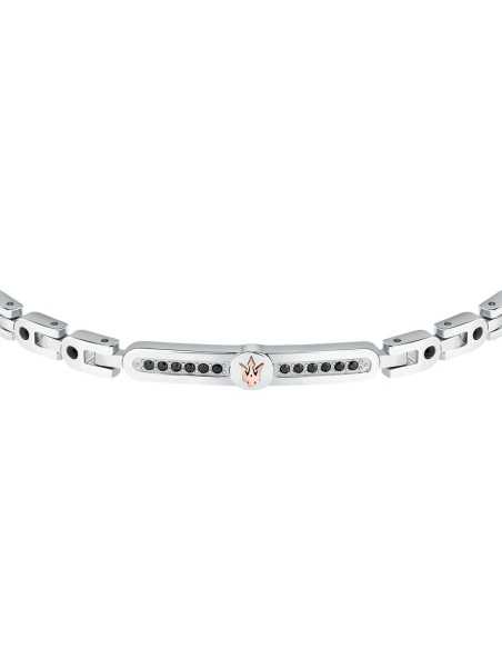 Bracciale MASERATI uomo Iconic acciaio / pietre nere (JM423AVD28)