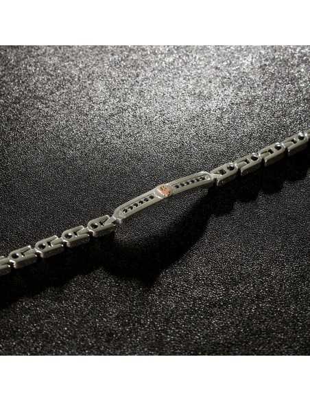 Bracciale MASERATI uomo Iconic acciaio / pietre nere (JM423AVD28)