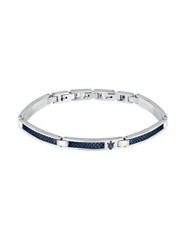 Bracciale MASERATI uomo Iconic acciaio / logo blu