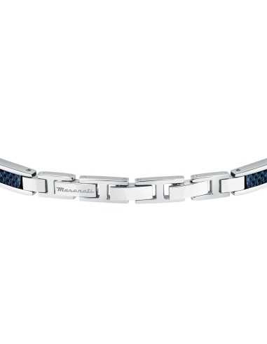 Bracciale MASERATI uomo Iconic acciaio / logo blu